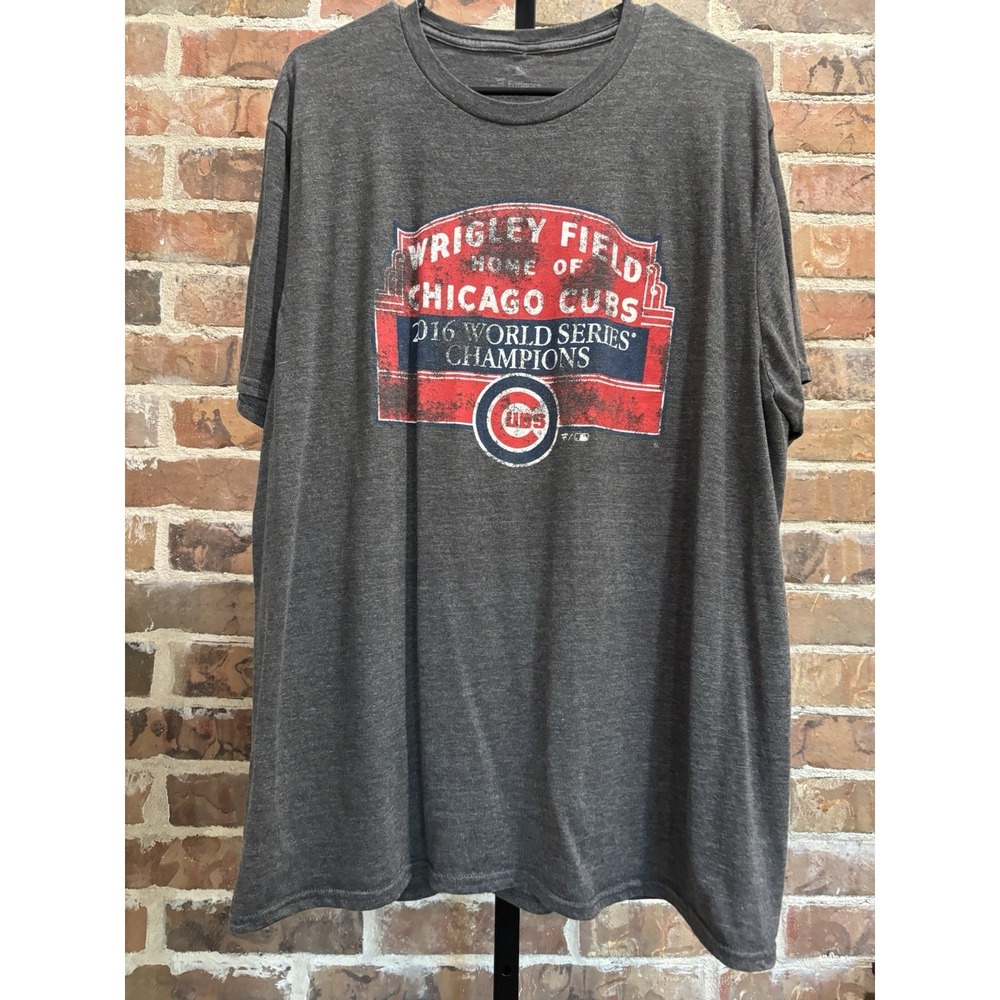 Men's Wrigley Field MLB Chicago Cubs 2016 World Series Champions T-Shirt Size XL